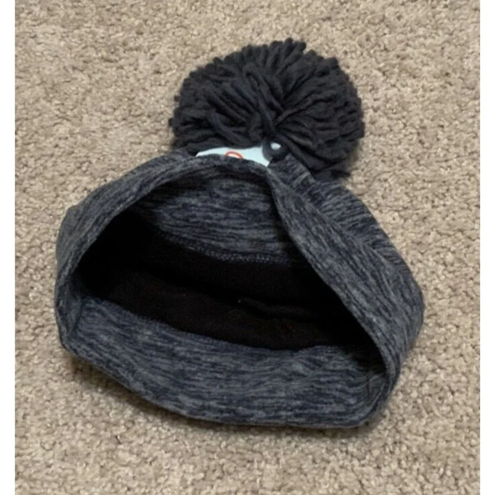 Cat & Jack Toddler Blue Beanie Fleece Lined Winter Hat With Ball‎ 12-24M
